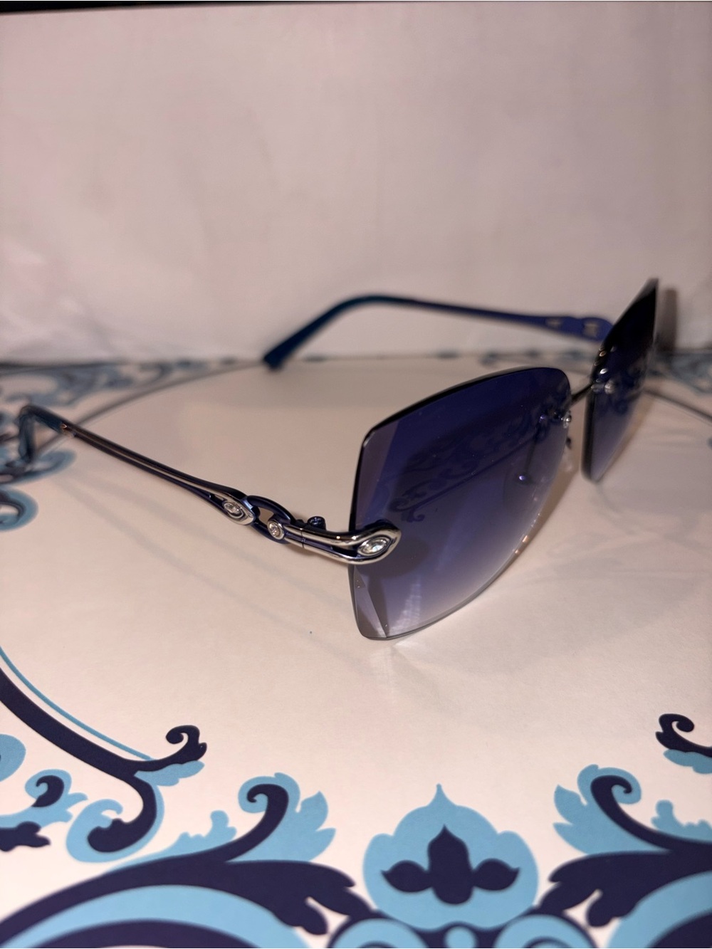 New Blue Rimless Women's Sunglasses